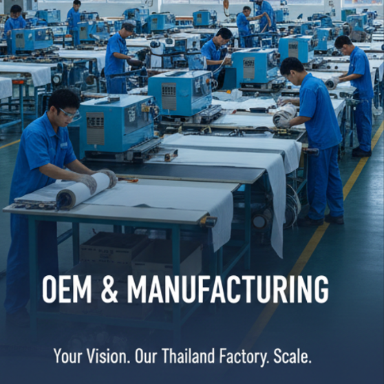 B-TEK | Certified Quality Standards for PVC | Disney | Walmart | Carrefour B-TEK high-precision RF welding and PVC production facility in Thailand, certified to ISO 9001 and ASTM standards for Walmart, Disney